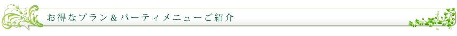 お得なプラン・パーティーメニューセット